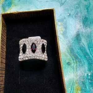 Camille Lucie: Elegant Silver and Black Women's Ring